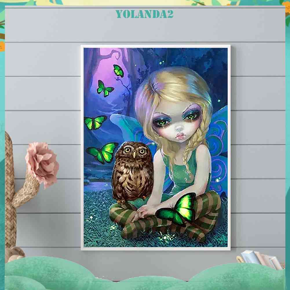 Tranh Đính Đá Kim Cương Toàn Bộ 5D DIY Hình Vẽ Cô Gái Trang Trí Nhà Cửa
