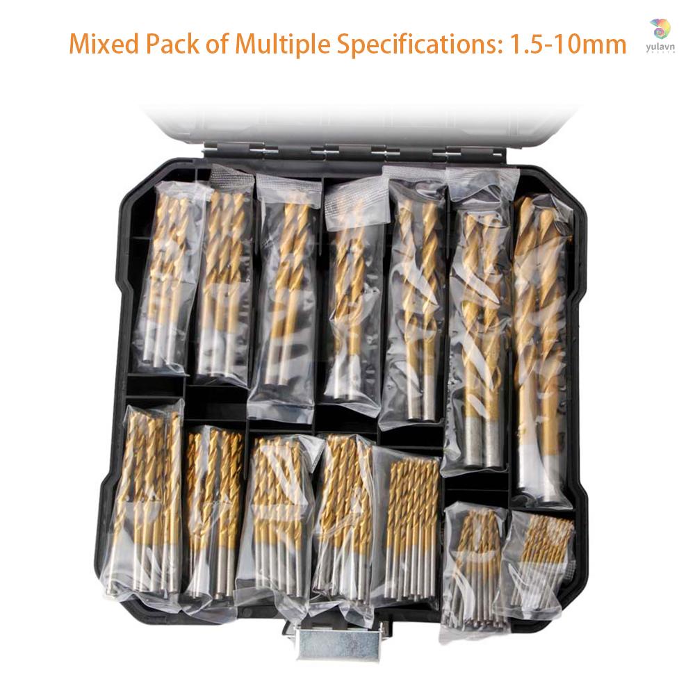 Bộ 99 Mũi Khoan Xoắn Tốc Độ Cao Bằng Thép Titan + Hợp Kim Đồng + Hộp Đựng Ốp