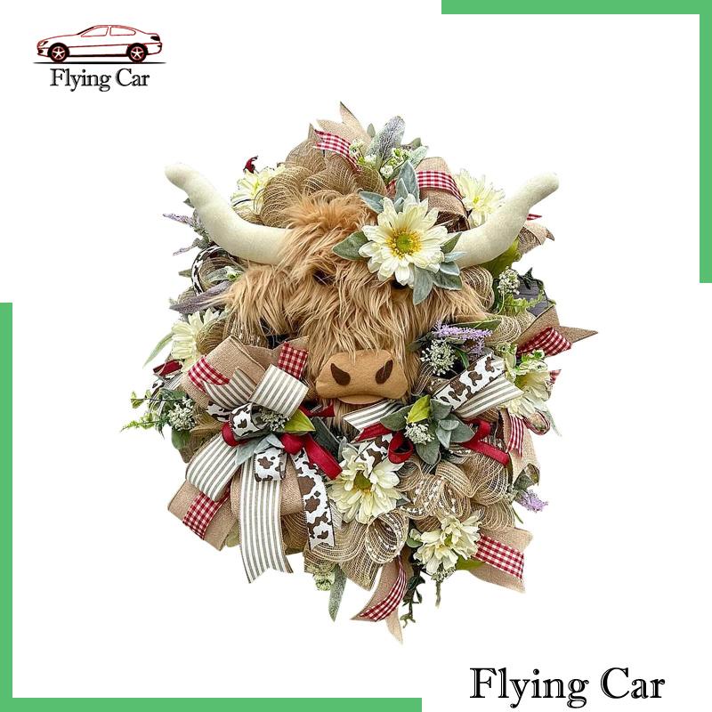 [Lzdjfmy2] Vòng Hoa Lò Xo Gắn Cửa Trước Làm Bằng Tay Kích Thước 40cm