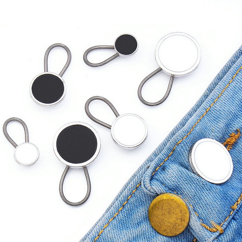 Set 2 Nút Kim Loại Nối Dài Cổ Áo Sơ Mi / Cà Vạt Co Giãn Linh Hoạt Đa Năng