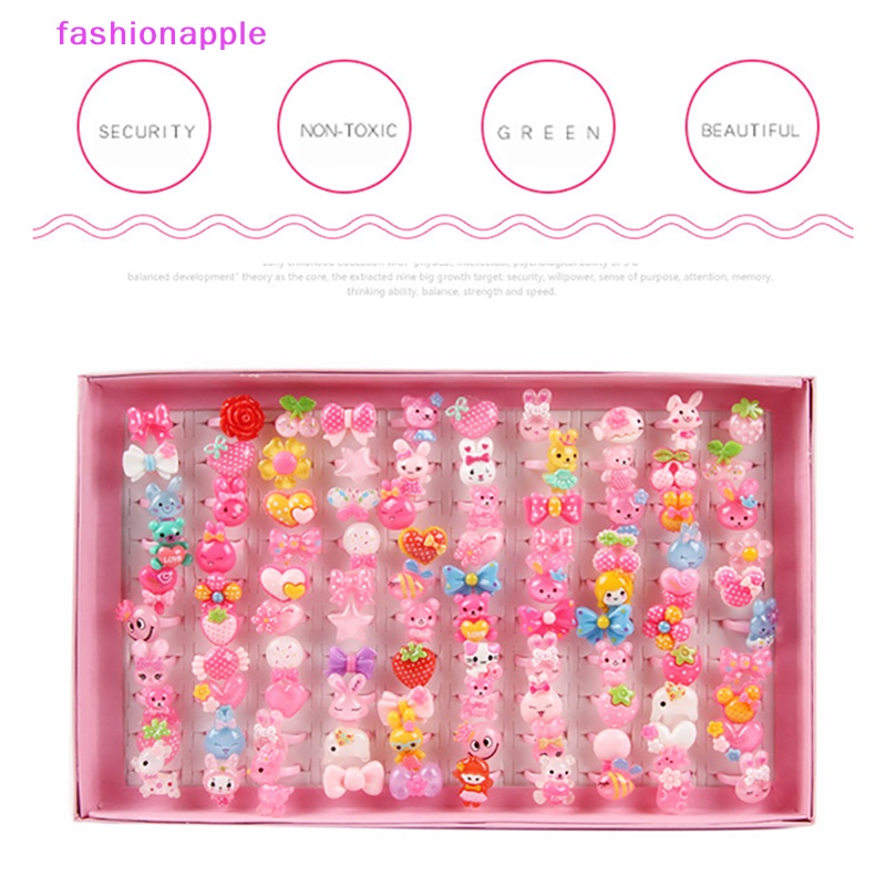 Set 10 Nhẫn Hoạt Hình Xinh Xắn Cho Bé Gái