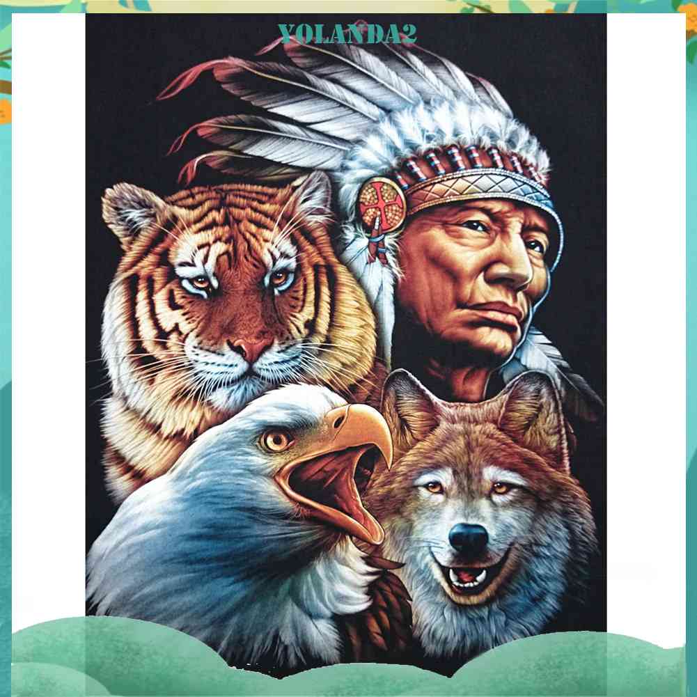 Tranh Thêu Trang Trí Thủ Công 5D Hình Lãnh Đạo Bộ Lạc (Mũi Thêu Hình X