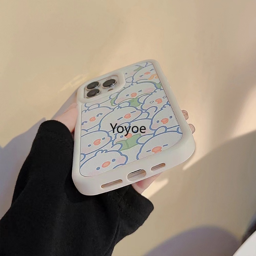 Ốp Điện Thoại Silicon Mềm Chống Sốc Họa Tiết Chú Vịt Hoạt Hình Bảo Vệ Ống Kính Máy Ảnh Cho iPhone 14 13 12 11 Pro Max Plus