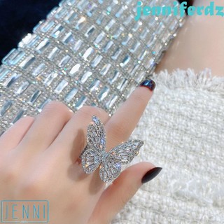 Nhẫn Đeo Tay Kim Loại Có Hình Bươm Bướm Đính Đá Lấp Lánh Dành Cho Nữ