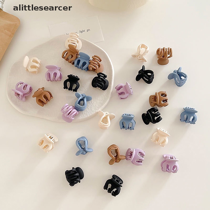 Set 6 Kẹp Tóc Mini Bằng Acrylic Màu Đen Hình Hoa Dành Cho Nữ