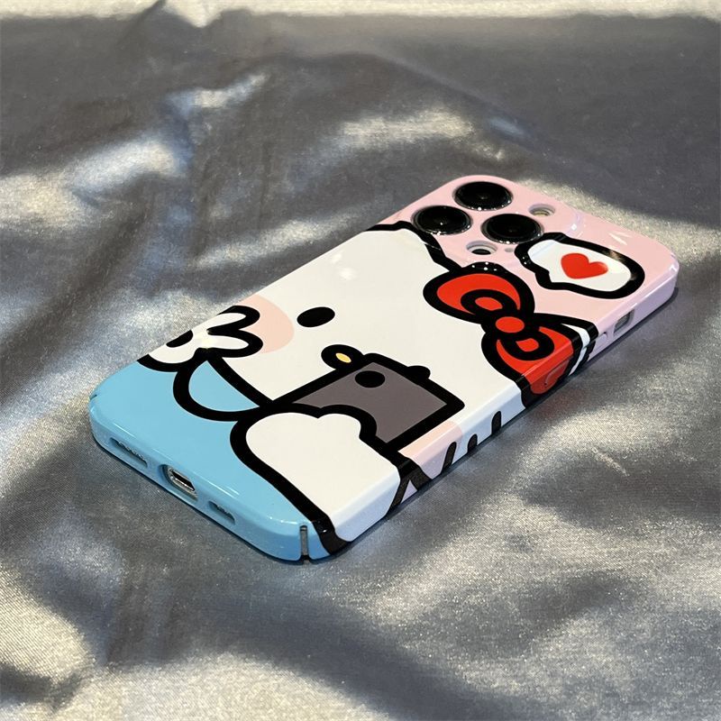 Ốp Điện Thoại Cứng Chống Sốc Họa Tiết Hello Kitty &amp; Trà Sữa Dễ Thương Cho iPhone1311 14pro 12 TL4M