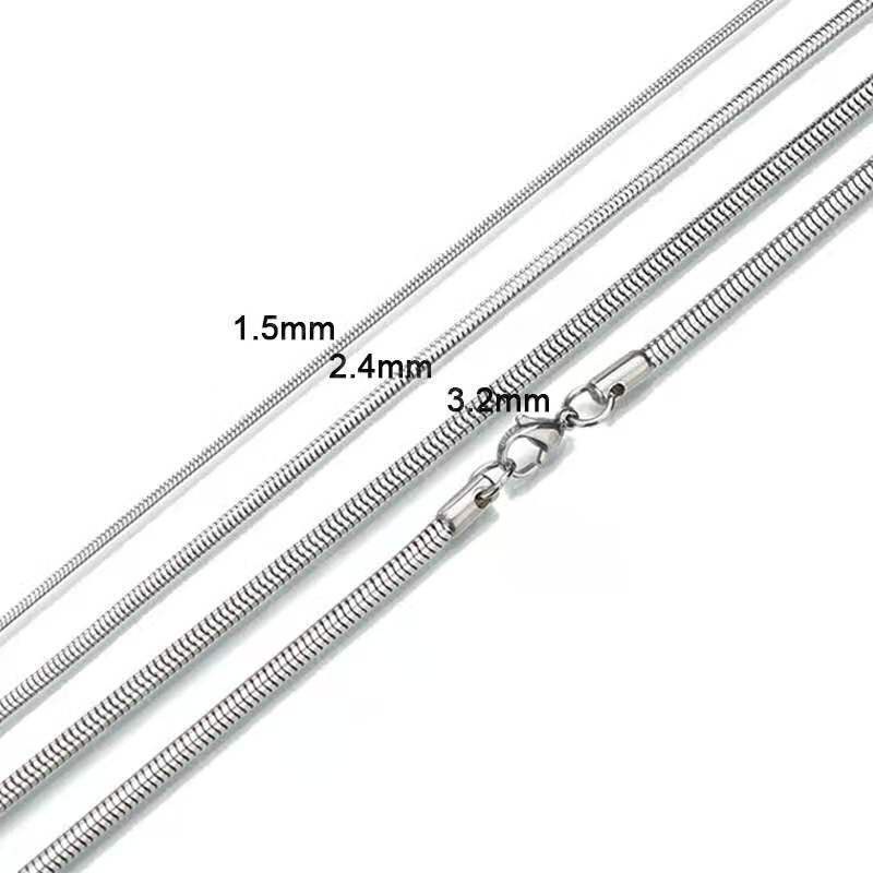 Lavmeso Vòng Tay Dây Xích Bằng Thép Titan Không Gỉ Hình Xương Rắn Đơn Giản Cho Nam Và Nữ