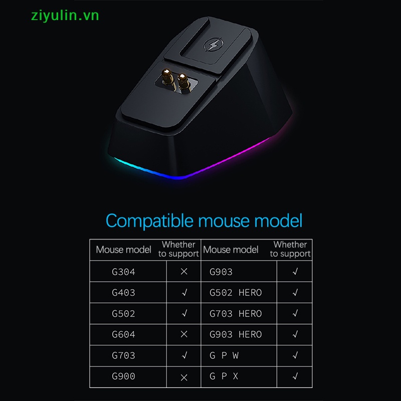 Đế Sạc Không Dây ziyulin Cho Chuột Logitech G502 G703 G903 G Pro X GPW