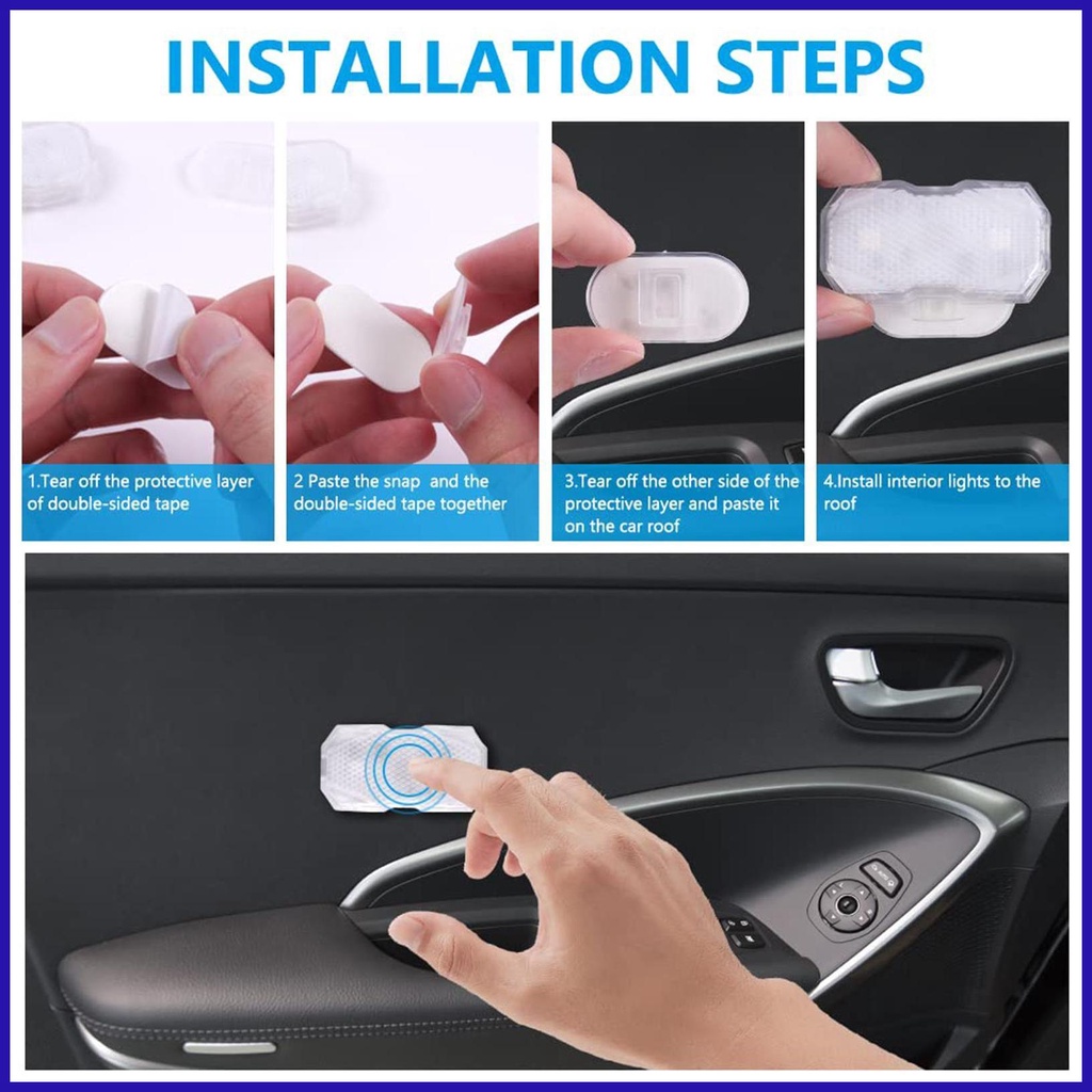 Đèn Led RGB 7 Màu Không Dây Mini Cảm Ứng Ánh Sáng Cho Nội Thất Xe Hơi