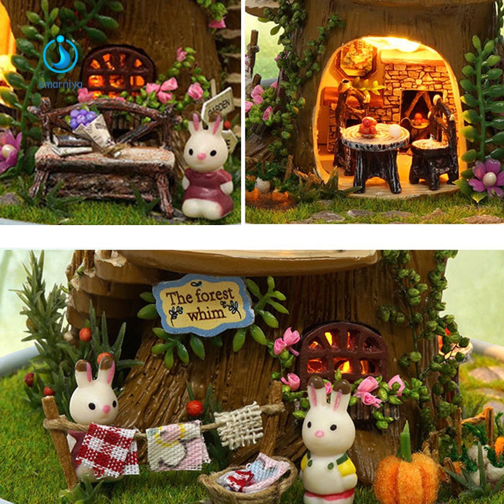 Nhà Búp Bê Bằng Gỗ Có Nhạc Và Nắp Chống Bụi DIY