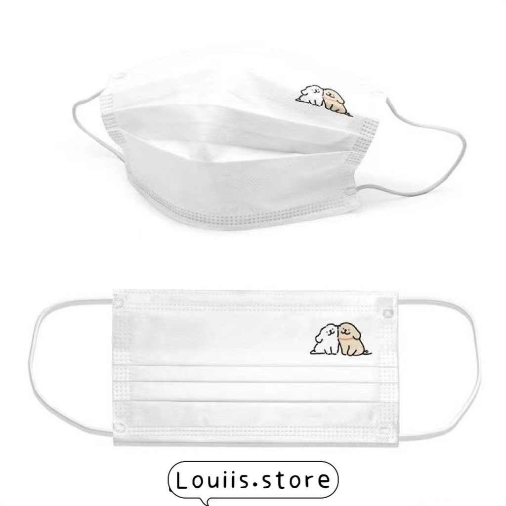 Khẩu trang y tế in hình dễ thương người lớn Louiis.store