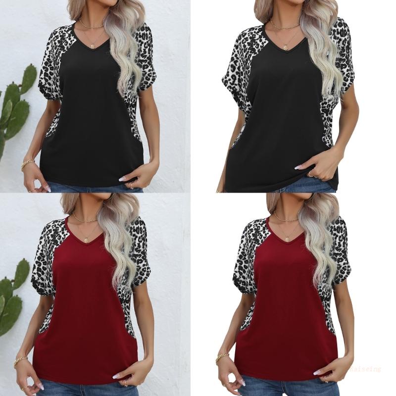 Áo Thun Cổ Chữ V Thoáng Khí Màu Sắc Phù Hợp Với Nữ Y2k