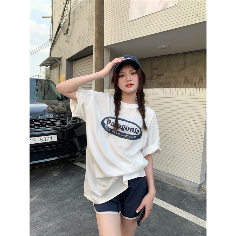 Áo Thun Tay Ngắn Dáng Rộng In Hình Phong Cách vintage Thời Trang Mùa Hè