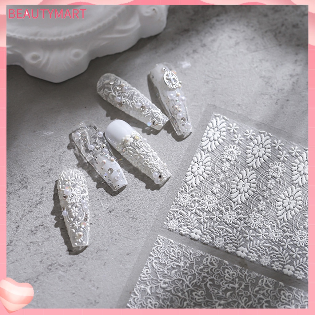 Nhãn Dán Móng Tay Lá Nhôm 5D Tự Dính Không Phai Màu Siêu Mỏng