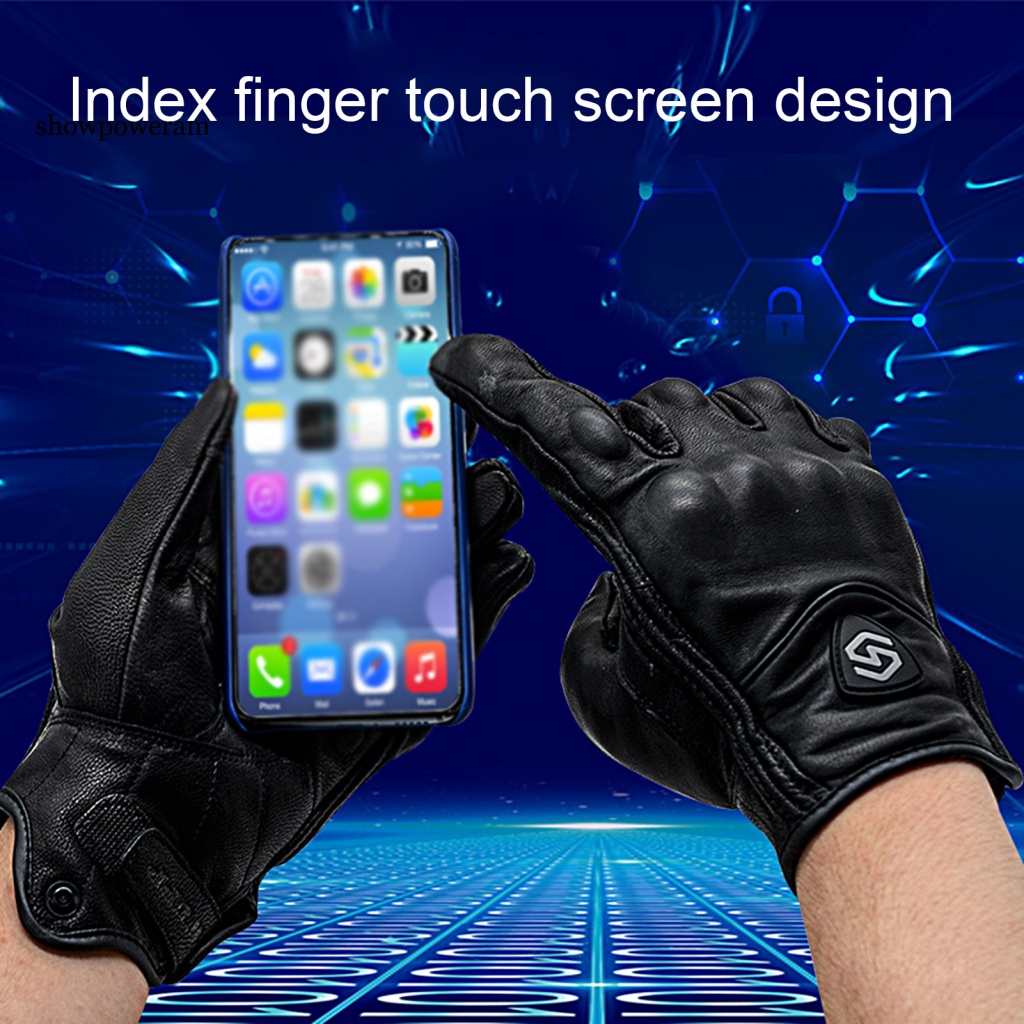 1 Đôi Găng Tay Giả Da Chống Va Chạm Màu Trơn Dùng Khi Đạp Xe