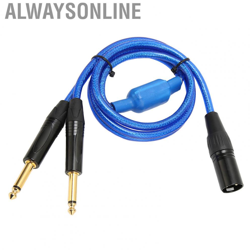 Alwaysonline XLR To Dual 6.35mm Cable  Male 1/4 Inch Plug and Play Professional for Microphone KTV Amplifiers