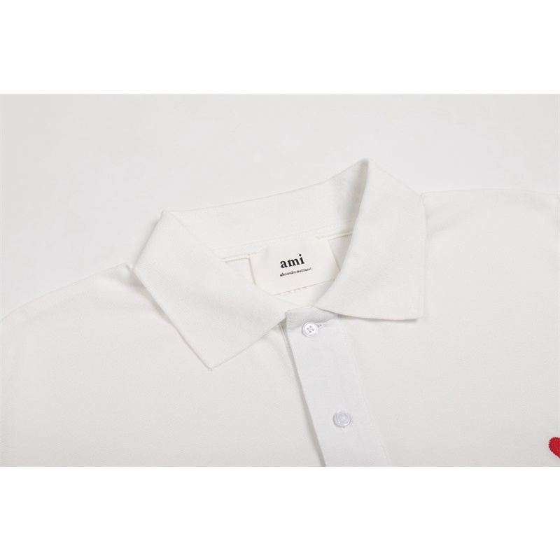 Áo Thun polo Ngắn Tay Thêu Hình Trái Tim Nhỏ Thời Trang Unisex M-I88-