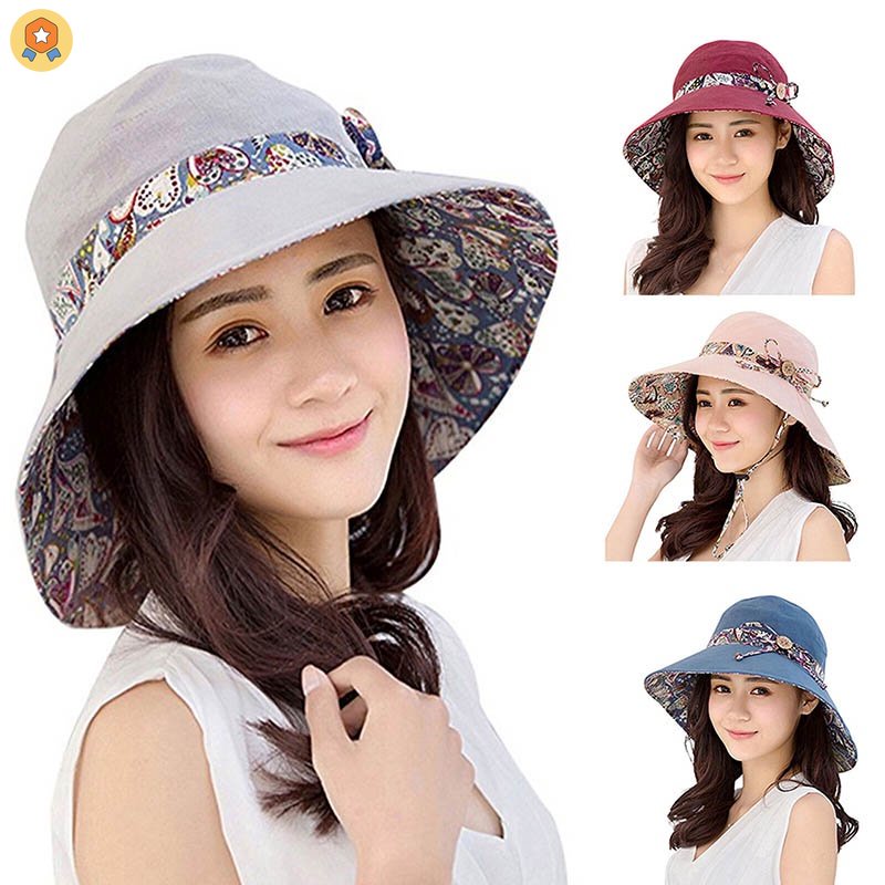 Mũ COTTON Chống Nắng Thoáng Khí Gấp Gọn Được Thời Trang Mùa Hè HYJP2