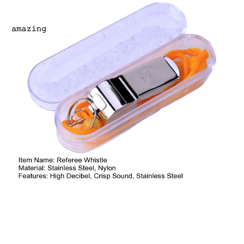 Còi Thổi Trọng Tài Bóng Đá Bằng Inox Kèm Dây Đeo Tiện Dụng
