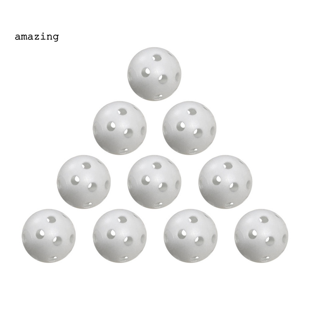 Bộ 10 Bóng Golf Nhựa Rỗng Thay Thế Bắt Mắt Dùng Trong Nhà
