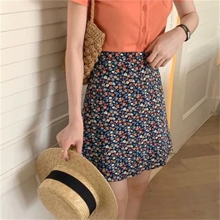 Chân váy voan hoa chữ a lưng cao thời trang hàn quốc