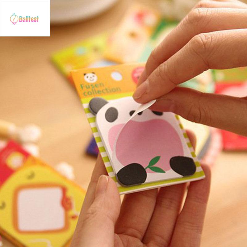 💜1 Tập Giấy Ghi Chú Hình Động Vật Hoạt Hình Dễ Thương Sáng Tạo