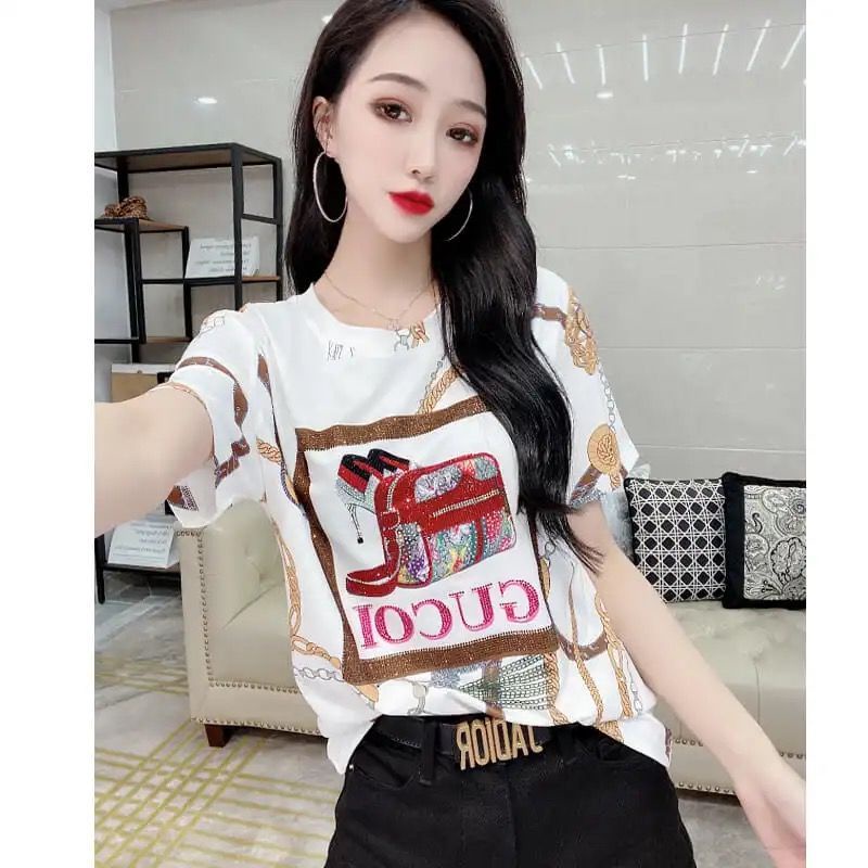 Áo Thun Tay Ngắn Dáng Rộng Thời Trang Mùa Hè 2023 Phong Cách Châu Âu Cho Nữ