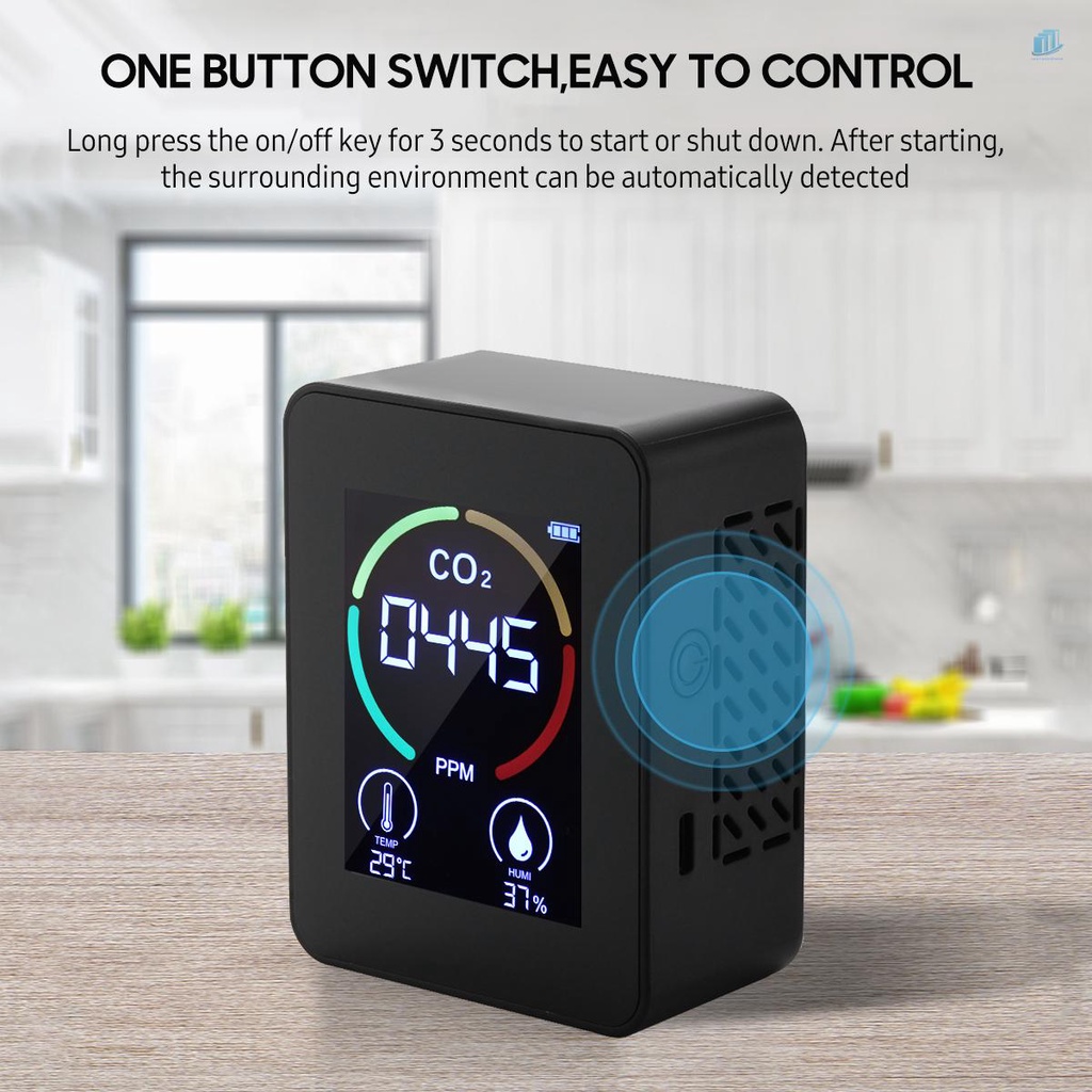 Máy Đo Độ Ẩm Và Nhiệt Độ Không Khí 1200mAh Lithium CO2 Màn Hình LCD 2.8-inch