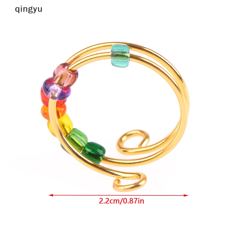 Qingyu Nhẫn Hạt Mưa Xoay Tự Do Giảm Căng Thẳng Phong Cách Bohemian
