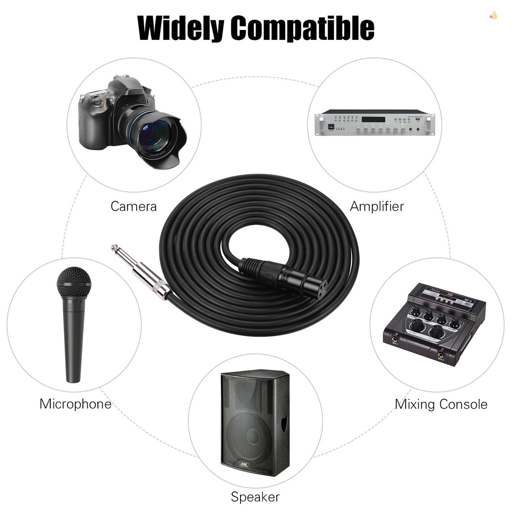 Dây Cáp Âm Thanh Giảm Tiếng Ồn 3m / 9.8ft XLR Female Sang 1 / 4 Inch TS Mono