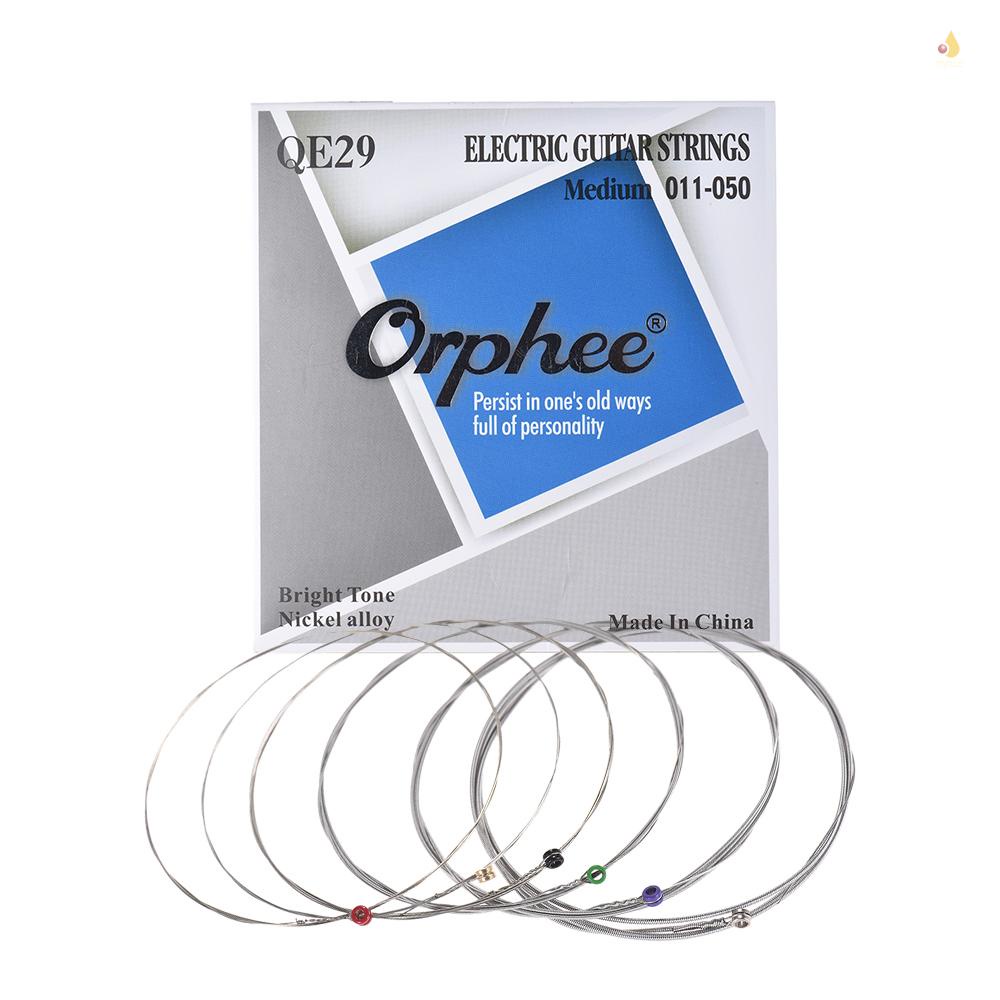 Bộ 6 Dây Đàn Guitar Điện Orphee QE29 (. 011-.050) Lõi Thép Niken Lục Giác Chịu Lực Vừa
