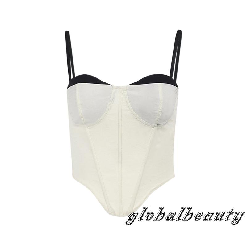 Áo Croptop Sát Nách Màu Sắc Tương Phản Thời Trang Mùa Hè Cho Nữ