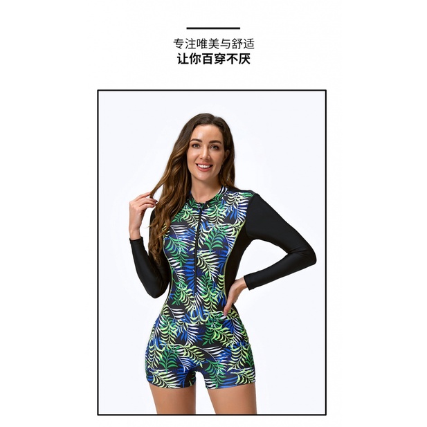 Bộ Đồ Bơi Một Mảnh Tay Dài Có Khóa Kéo Chống Nắng Phong Cách Âu Mỹ Hàng Mới 2023