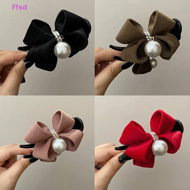 Kẹp Tóc Hình Nơ Đính Ngọc Trai Thời Trang Thanh Lịch Cho Nữ