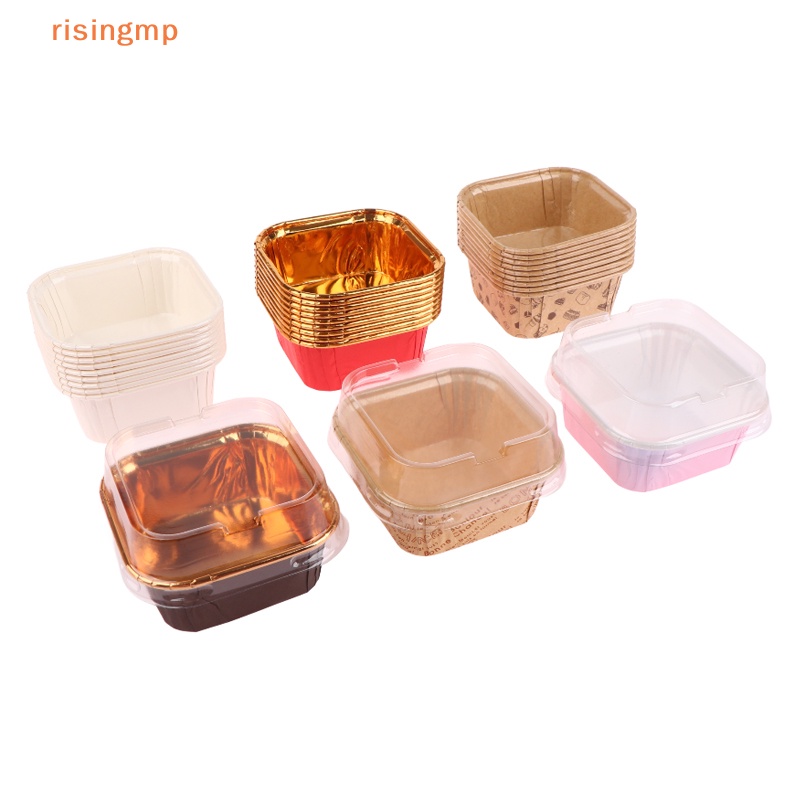 Set 10 Cốc Giấy Đựng Bánh Muffin Hình Vuông