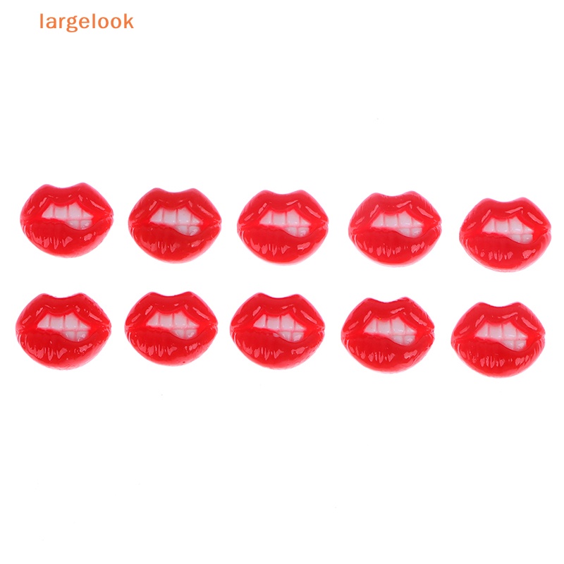 Set 10 Móc Khóa Hình Đôi Môi Bằng Nhựa Resin Phong Cách Châu Âu Quyến Rũ