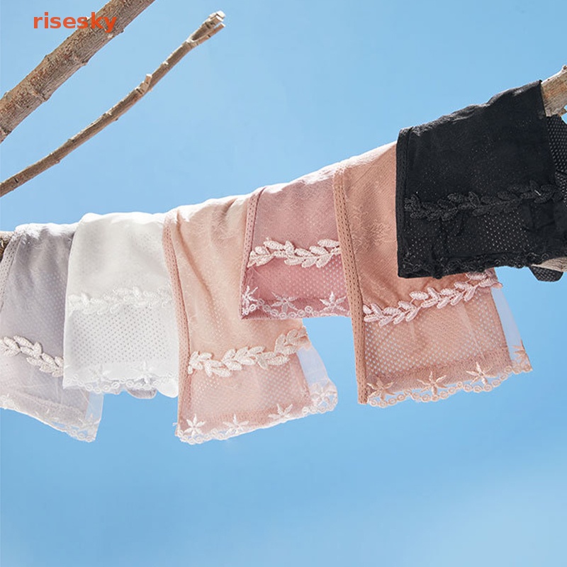 1 Đôi Găng Tay Chống Trượt Vải Lụa Lạnh Mỏng Phối Ren Thoáng Khí Thời Trang Mùa Hè Cho Nữ