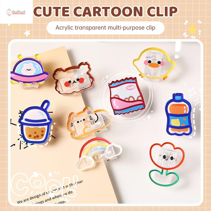 Phim hoạt hình dễ thương Kẹp acrylic Snack Niêm phong Clip Giấy kiểm tra của học sinh Kẹp gọn gàng Lưu ý Clip tin nhắn