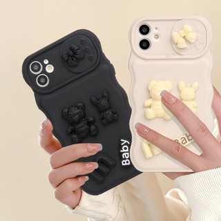 Ốp Điện Thoại Silicon Dẻo Hình Gấu 3D Cho iPhone 11 12 13 14 Pro MAX Plus X XR XS MAX 7 8 Plus SE 2020 11Pro 12pro