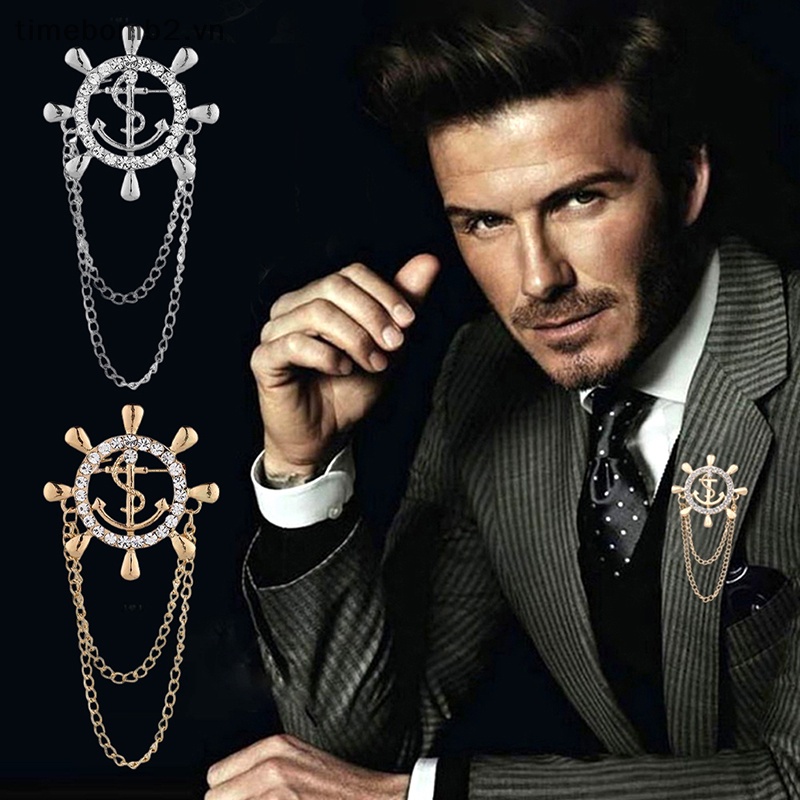 {Timebomb} 1 Huy Hiệu Cài Áo Phối Tua Rua Hình Mỏ Neo Thuyền Đính Đá Thủy Thủ Boutonniere Cho Nam Và Nữ