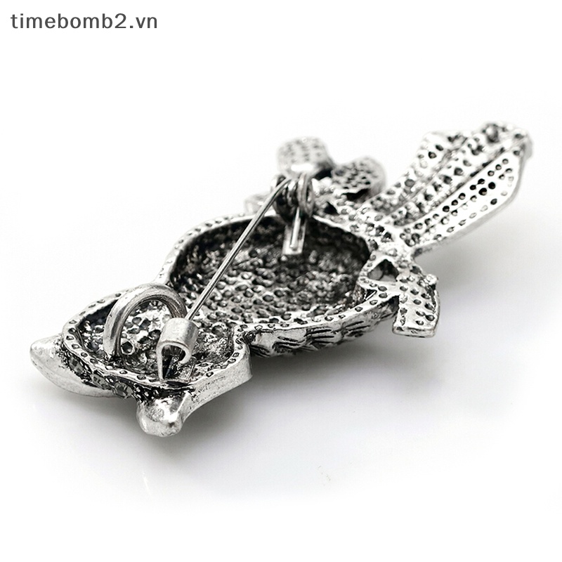 {Timebomb} Trâm Cài Áo Sơ Mi Hình Chim Cú Vỏ Sò Tráng Men Phong Cách Vintage Cho Đám Cưới