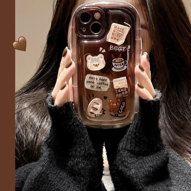 Ốp Điện Thoại Hình Gấu 3D Chống Rơi Cho Iphone 14promax 13 12 11promax 7 8 plus