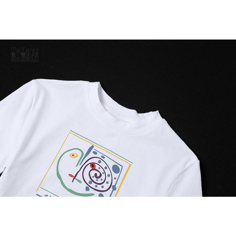 Áo Thun Tay Ngắn Cổ Tròn Màu Trơn In Chữ Thời Trang 2023 Quyến Rũ Cho Nữ