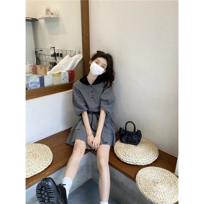 Set 2 Món Nữ Sinh, Phong Cách Nữ Học Sinh Trẻ Trung Cá Tính Màu Xám Dành Cho Bạn Gái