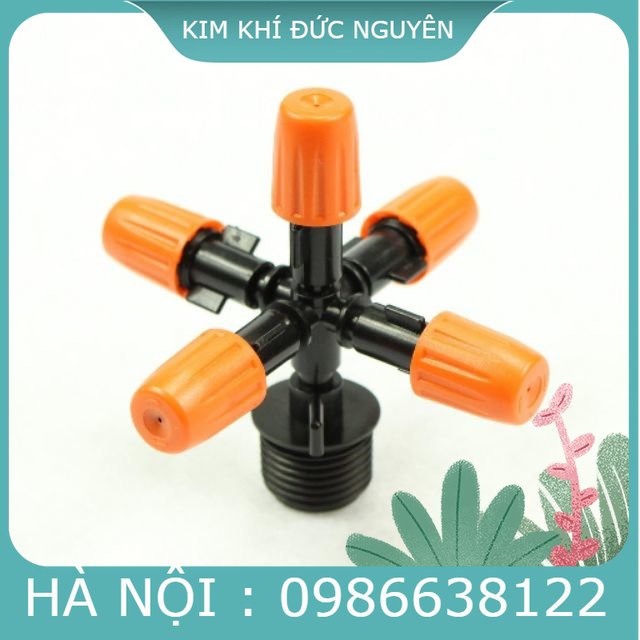 Béc tưới lan 5 tia màu cam - Béc phun sương kim khí đức nguyên