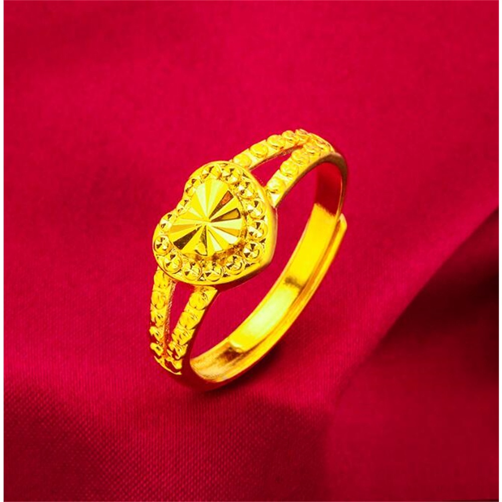 Nhẫn Mạ Vàng 24K Hình Bướm / Trái Tim / Vương Miện Tre / Vương Miện Thời Trang Cho Nữ