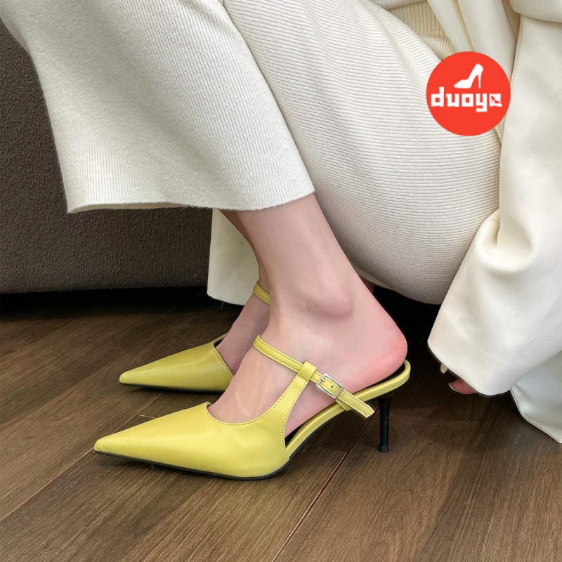 Duoya ~ [Hàng Có Sẵn]!!Dép Cao Gót Mũi Nhọn Thời Trang Xinh Xắn Dành Cho Nữ