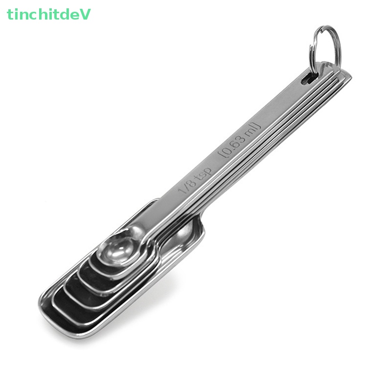 Set 6 Muỗng Đo Lường Bằng Thép Không Gỉ Tiện Dụng Khi Làm Bánh / Pha Cà Phê