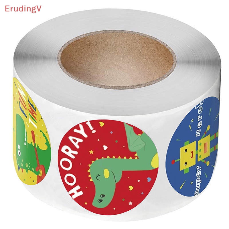 Cuộn Nhãn Dán Khen Thưởng Hình Động Vật Dễ Thương Kích Thước 1 inch