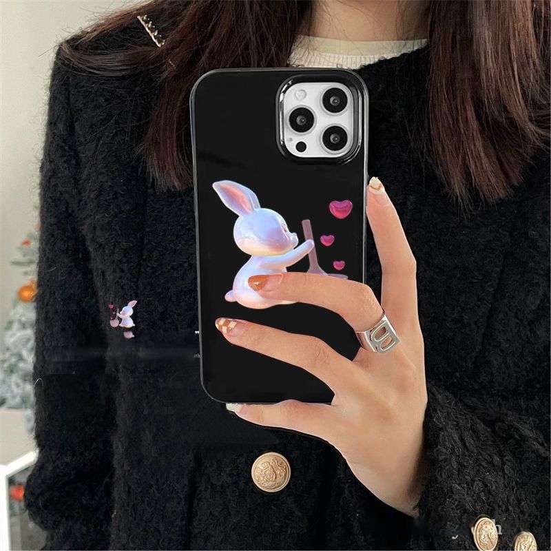 ✅Ốp Điện Thoại Màu Đen In Họa Tiết Dễ Thương Kiểu Hàn Quốc Cho iPhone13promax 14 xsins7 / 8p 1112